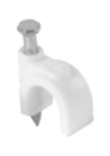 [TRU 48273] BOLSA CON 20 GRAPAS BLANCAS DE 8 MM PARA CABLE REDONDO