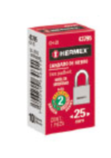 [TRU 43317] CANDADO DE HIERRO 50 MM GANCHO CORTO CON 2 LLAVES EN CAJA