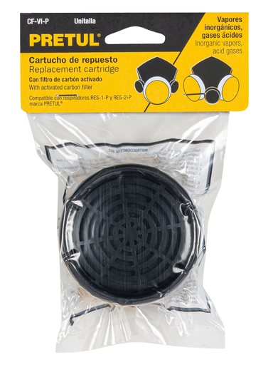 [TRU 23395] CARTUCHO PARA RESPIRADOR VAPORES INORGANICOS PRETUL