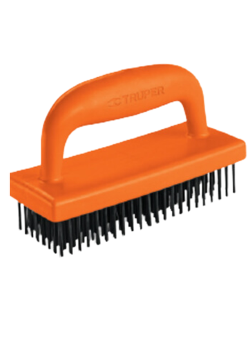 [TRU 12655] CEPILLO DE ALAMBRE CON MANGO, 22X8 PINCELES