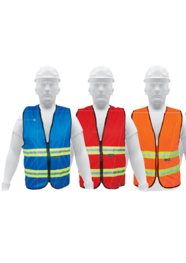 [TRU 15416] CHALECO DE SEGURIDAD AZUL ALTA VISIBILIDAD CON CIERRE