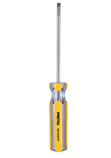 [TRU 21465] DESARMADOR CABINET (PUNTA PLANA) 1/8" X 6" MANGO PVC, PRETUL