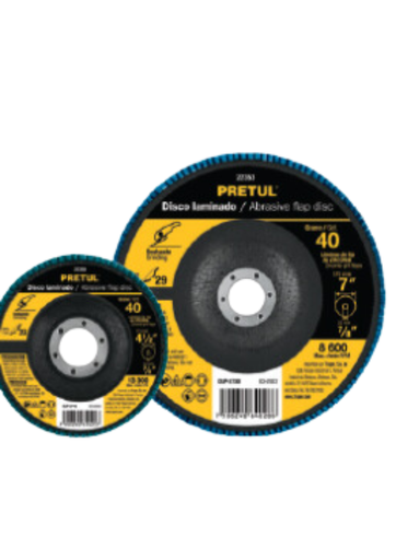 [TRU 22351] DISCO LAMINADO 4-1/2", GRANO 60, PRETUL