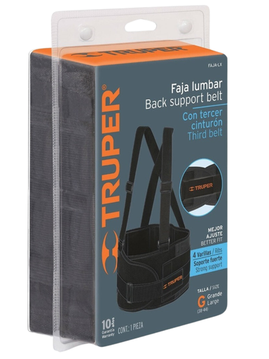 [TRU 14217] FAJA CON TIRANTES Y TERCER CINTURON AJUSTABLES GRANDE