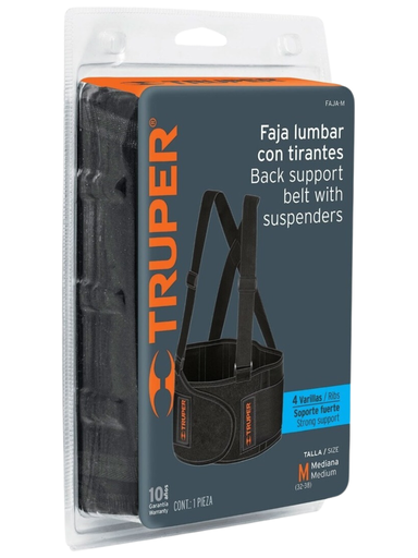 [TRU 14216] FAJA CON TIRANTES Y TERCER CINTURON AJUSTABLES MEDIANA